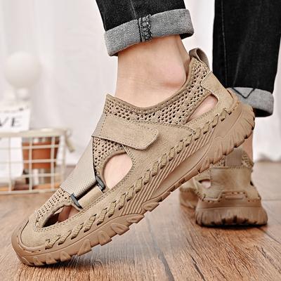 Fashion Versatile New Casual Men Soft Sandals Comfortable Summer Leather Sandals Men Roman Soft Sole Outdoor Beach Sandals Walking Shoes