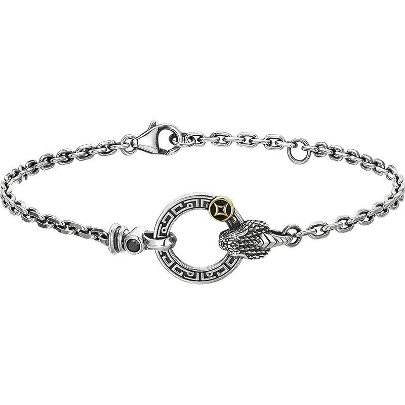 Dreidimensionaler Schlangenring Armband für Männer, Retro Alt, Hochwertiges Glücksschlangenarmband, Neuer Stil