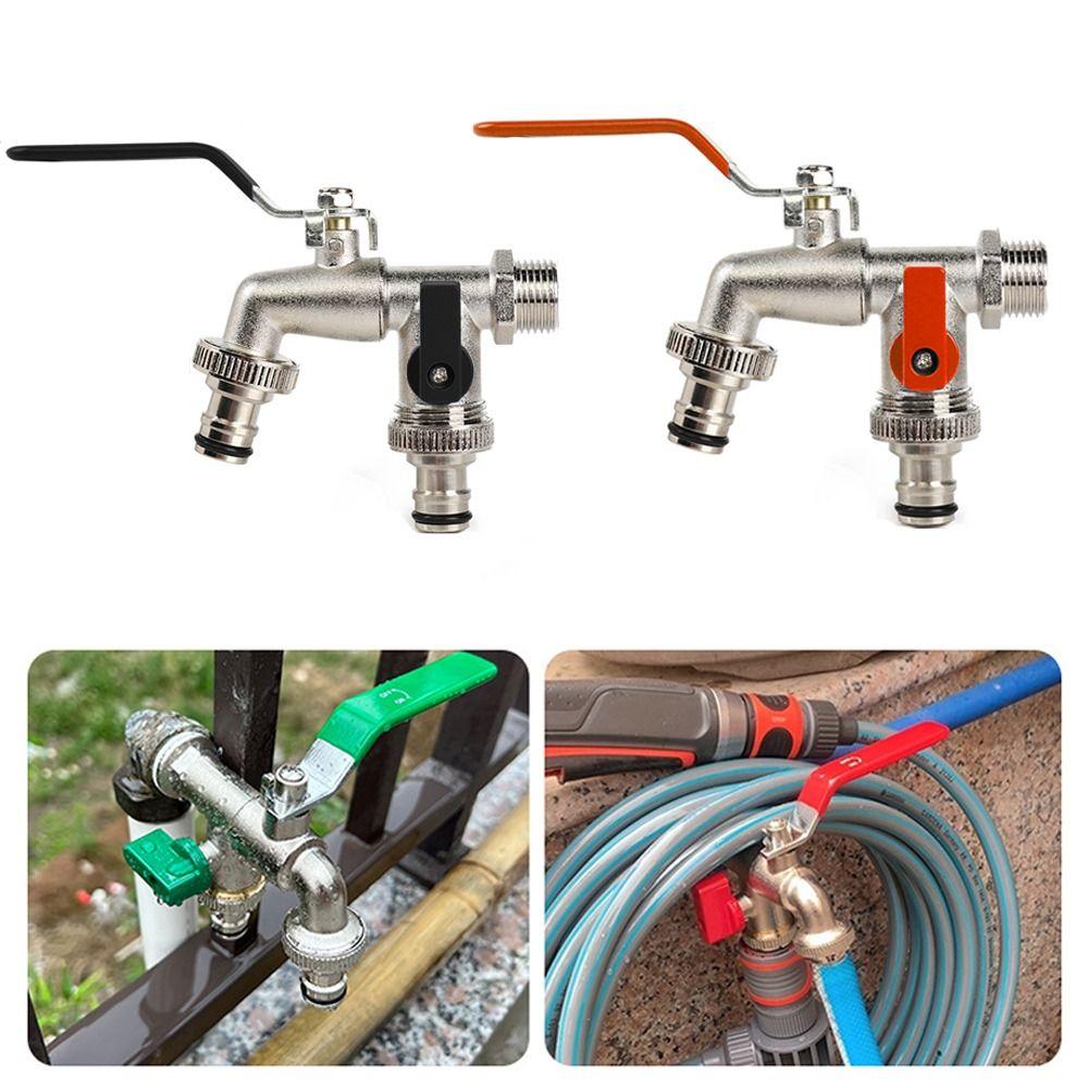 Double Head Water Faucet Garden Irrigation Tank Tap Connector New Water Splitter Connector  Outdoor