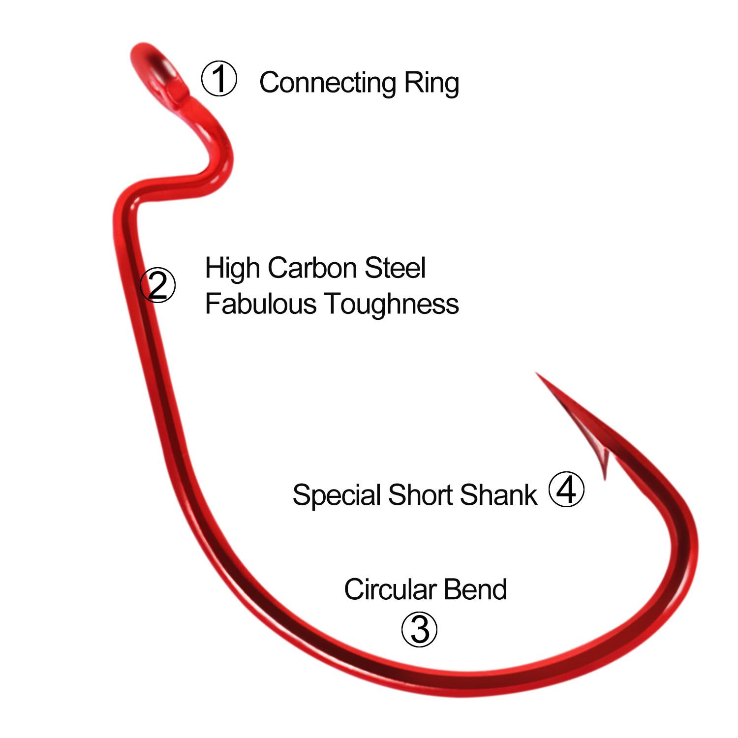 Sougayilang 50 шт. рыболовный крючок кривошип рыболовный крючок из высокоуглеродистой — фото 4
