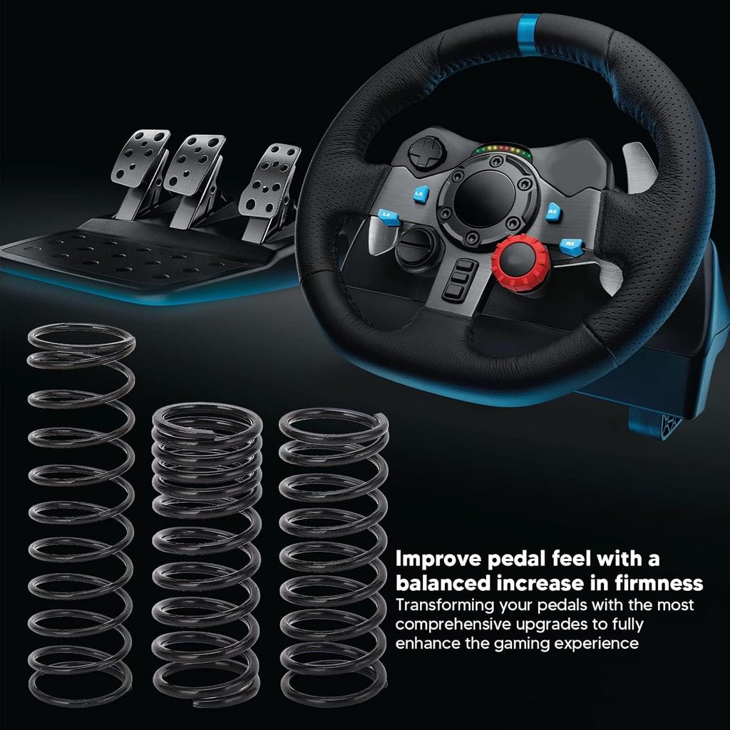 3 Pcs Pedal Spring Upgrade Kit for Logitech G25 G27 G29 G920 G923, High Strength Metal Brake Throttle Clutch Spring Set, Simulate Real Car Feel for