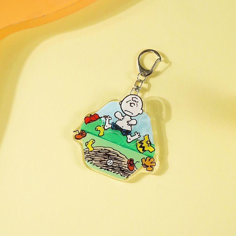 Creative Snoopy Acrylic Keychain Pendant Anime Action Figure Rotatable Toy Anime Merchandise Decoration Birthday Christmas Gifts