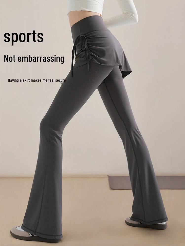 Women's High-Waisted Micro-Flare Yoga Pants, Plus Size, 2025 Style, Sports and Fitness Wide-Leg for Chubby Girls