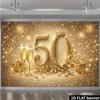 2D Sparkly 50th Birthday Backdrop for Golden Anniversary Party