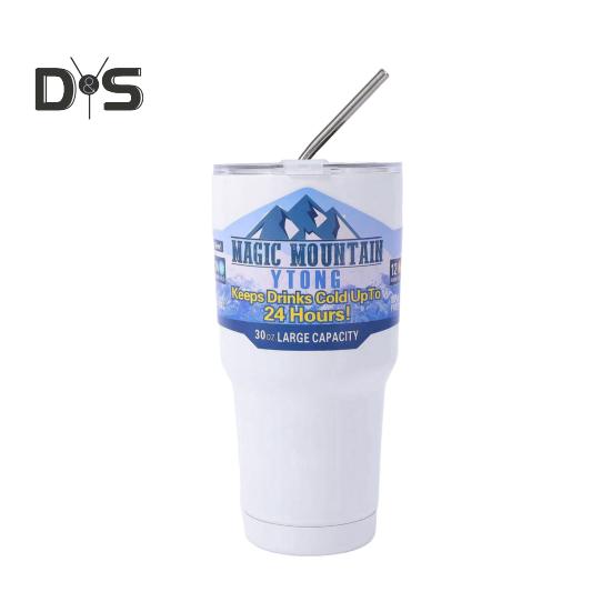 Stainless Steel Ice Cup 900ML Large Capacity Insulation Tumbler with Straw Car Coffee Cup for Hot Cold Drinks Water Tea Milk Office Outdoor Insulated