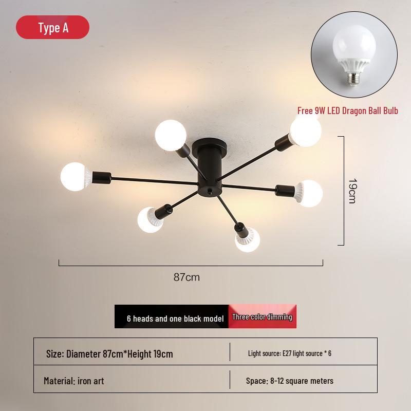 Nordic LED Ceiling Light: Modern Minimalist Design for Bedrooms & Living Rooms