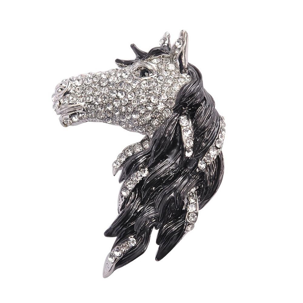 Rhinestones Running Horse Brooch Decorative Zodiac Animal Badge Brooch Pins  Jewelry Accessories