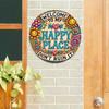 Vintage Wall Art Metal Sign Welcome To My Happy Place Home Decor Gift