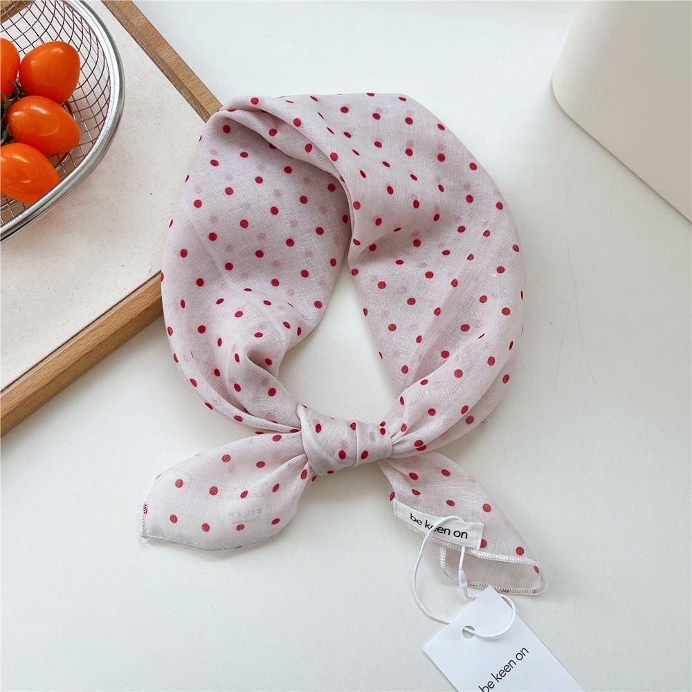 Soft Polka Dot Headscarf Multi Color Bandana Versatile Neckerchief Autumn