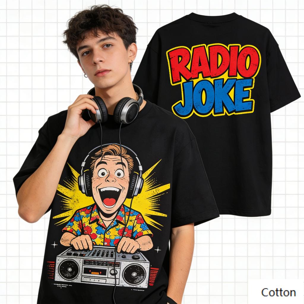 Vintage TV Host Comic Characters Print Pure Cotton TShirt Unisex Comedy Style Streetwear Oversized Top