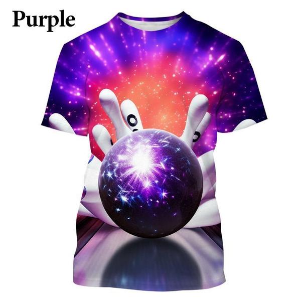 

М яч для боулінгу Футболка з 3D-друком Повсякденна модна спортивна крута коротка чоловіча жіноча весела вулична футболка з короткими рукавами XXXL небо синє кольору