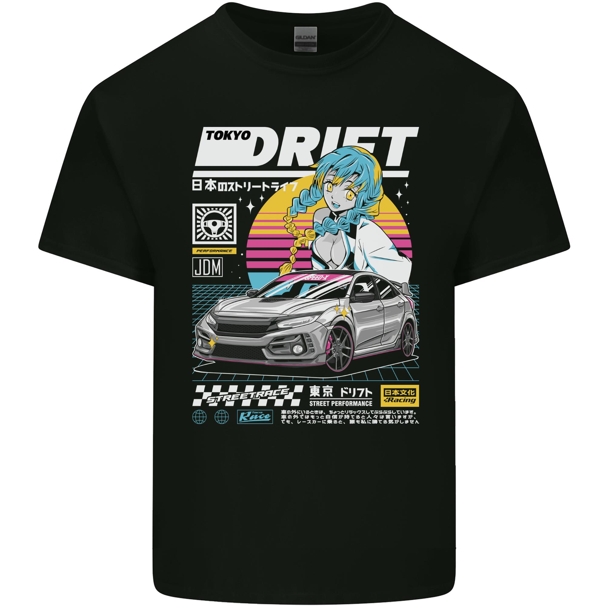 Tokyo Drifting Anime Drift Car Japan Unisexs Light Cotton TShirt S