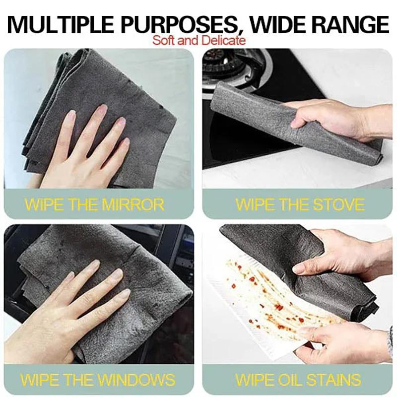 Magic Cleaning Cloth Microfiber Surface Instant Polishing Household Cleaning Cloth For Glass Windows Mirrors Car 10Pcs Thickened