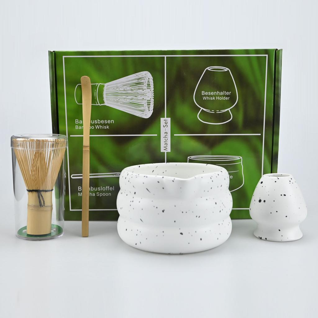 4 st Japanskt Matcha-set Matcha-skål med Mun Songdynastin Te-spetsverktyg Matcha-vispställ