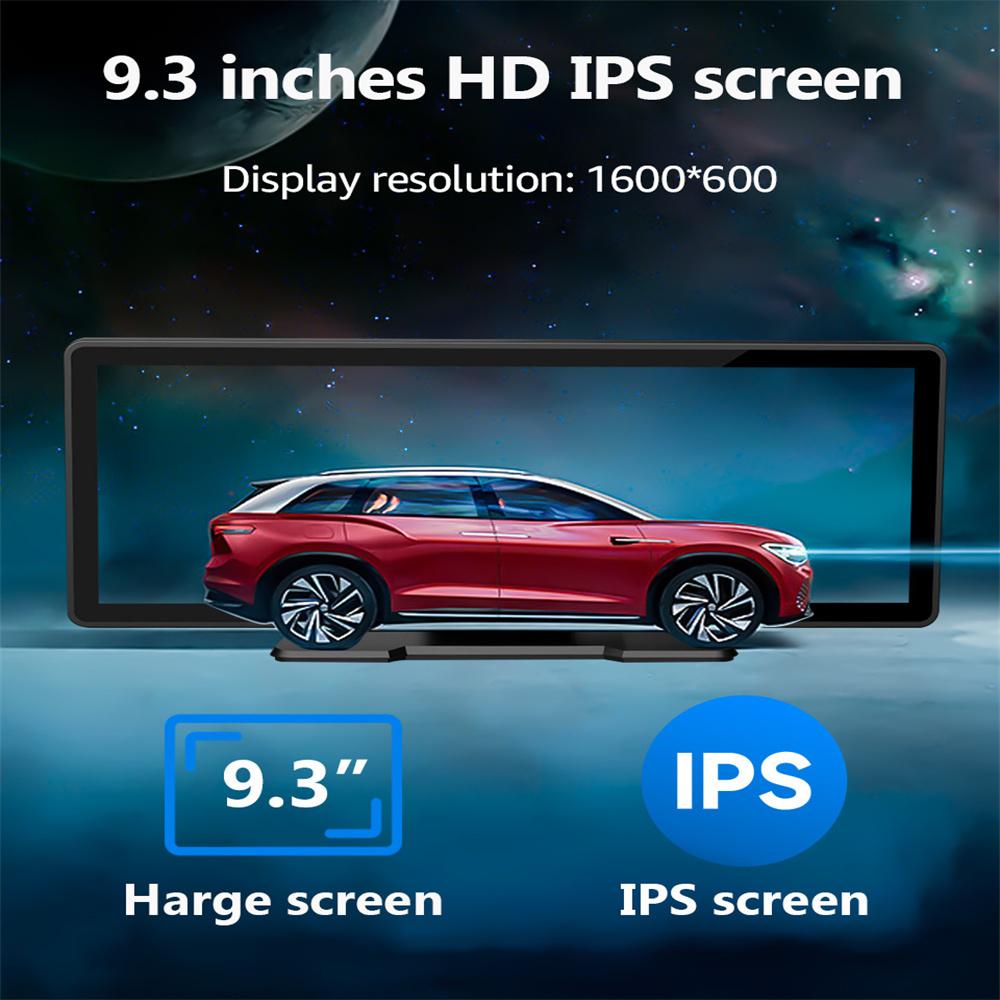 Portable 9.3" IPS Screen Multimedia Player Compatible with  Wireless CarPlay And