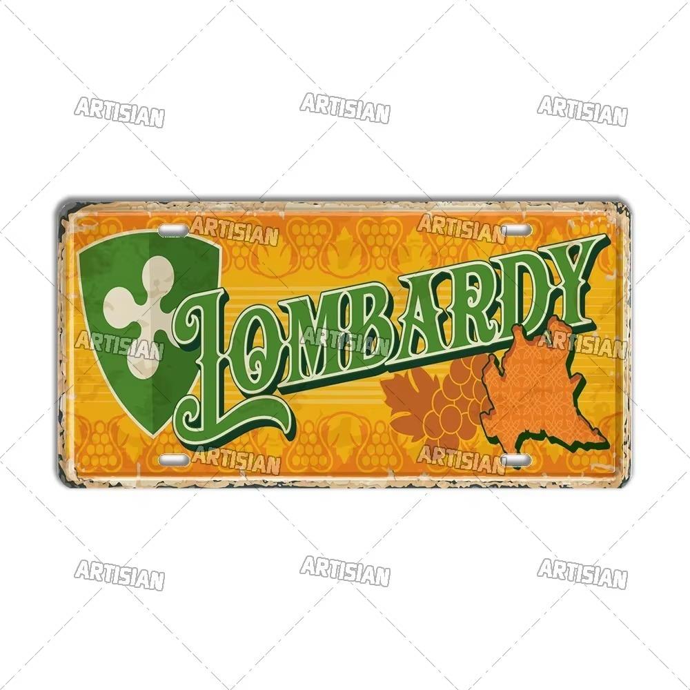 Artisian Italy City State Travel Car Plate Province Metal Sign Landmark License Plate Decorative Tin Plaque Wall Decor Piece