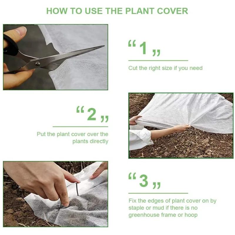 30/50/75gsm Winter Plant Cover Fabric Garden Seedling Anti-freeze Protector Vegetables Warm Protective Blanket Non-Woven Cloth