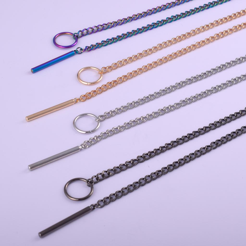 Collana Lunga Nera a Catena con Ciondolo a Barra Gotico Choker da Donna Lariat Collana a Strati Estetica Alternativa Gioielli