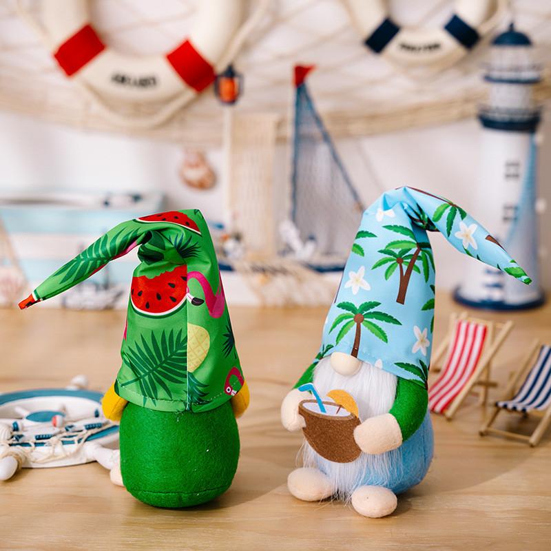 Delightful Gnome Summer Figurine With Coconut Hat And Ocean Style For All Occasions