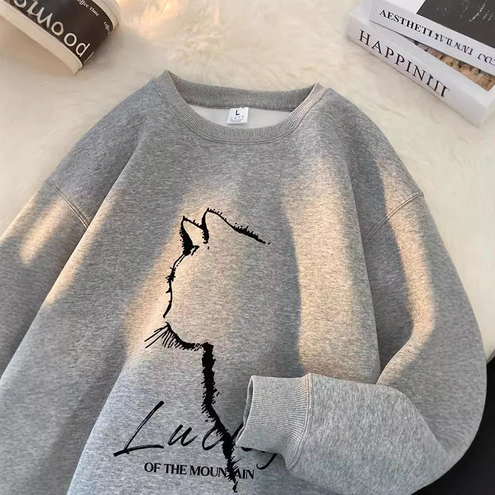 Autumn and Winter Latest Long-sleeved Inner Lining Relaxed Fit Large-size Hoodless Jacket 5XL светло-серый