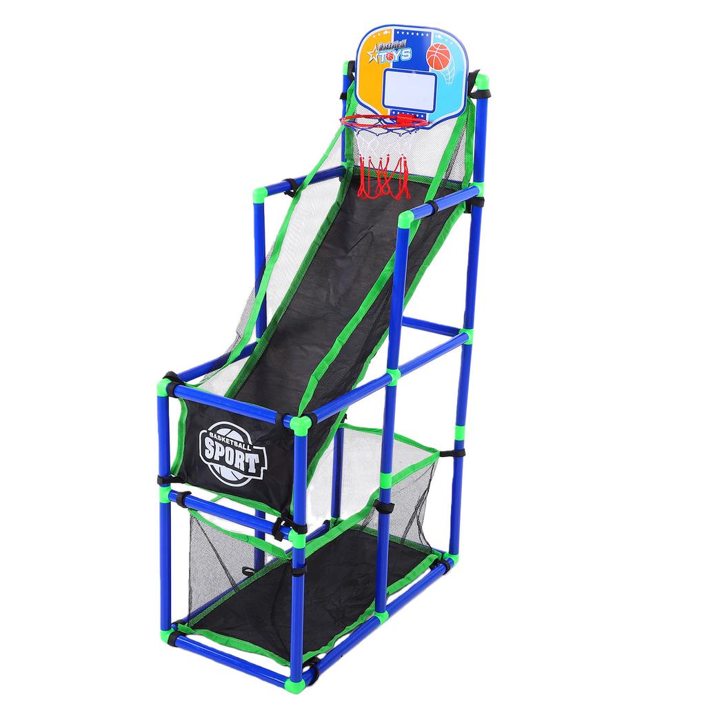 Basketball Game Set Easy Set Up Plastic Basketball Hoop with 4 Balls Air Pump for Indoor Outdoor