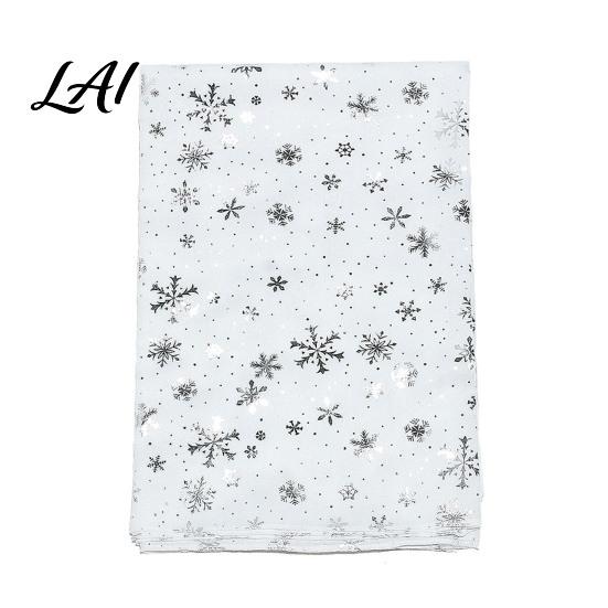 Soft Blend Shawl Glitter Sparkly Foil Snowflake Print Scarf for Women Christmas Decorative Theme Wrap Fall Winter Lightweight Fabric Gift