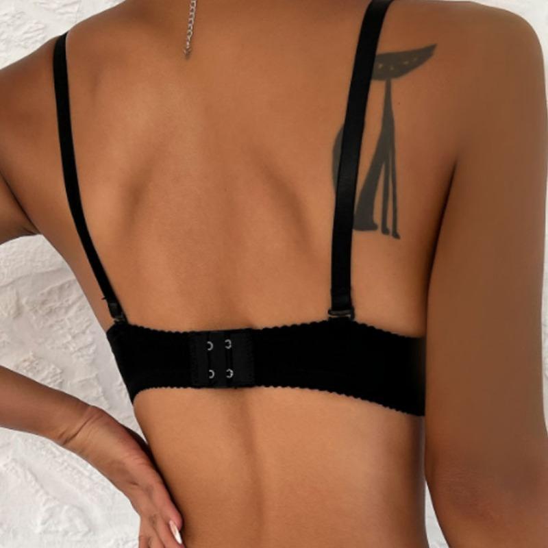 Girls Bra Embroidered Butterfly with Steel Rim Underwear Non-slip Fashion Women Sexy Big Breasts Show Small Bra