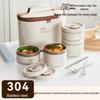 Ru Han Compartmented Bento Box Set with 304 SS Cutlery