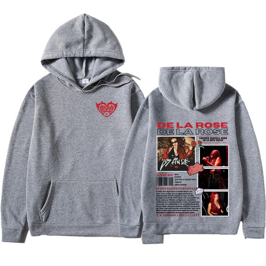 2025 De La Rose Album Mode Bedruckte Hoodies für Männer und Frauen Hohe Qualität Punk Hoodies Harajuku Lässige Warme Sweatshirts