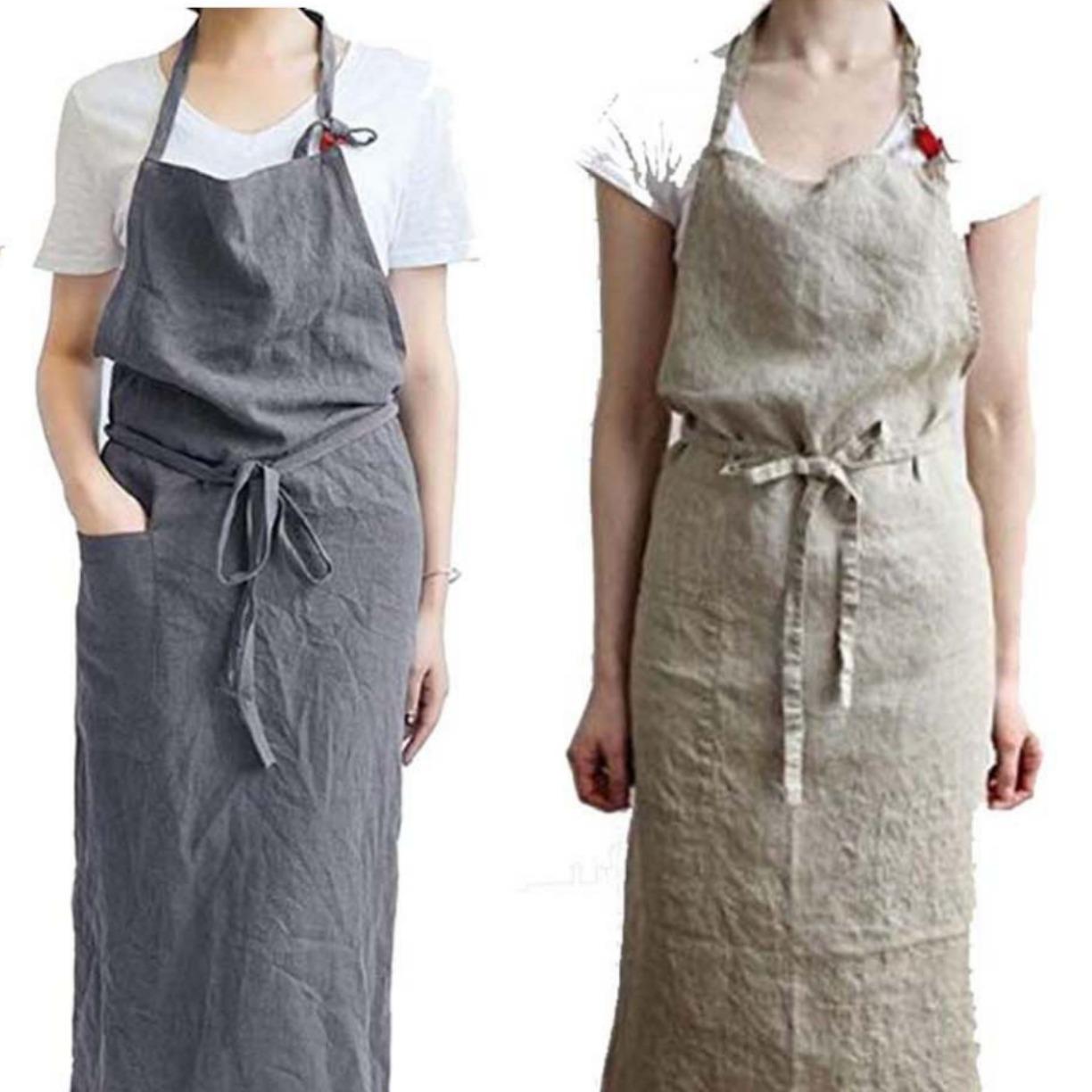 

Cotton Linen Floral Gardening Apron - Simple & Elegant Japanese-Korean Style