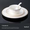 Hotel Restaurant Ceramic Tableware Set: Plates, Bowls, Cutlery, Chopsticks for Private Rooms - 7 or 8 Pieces