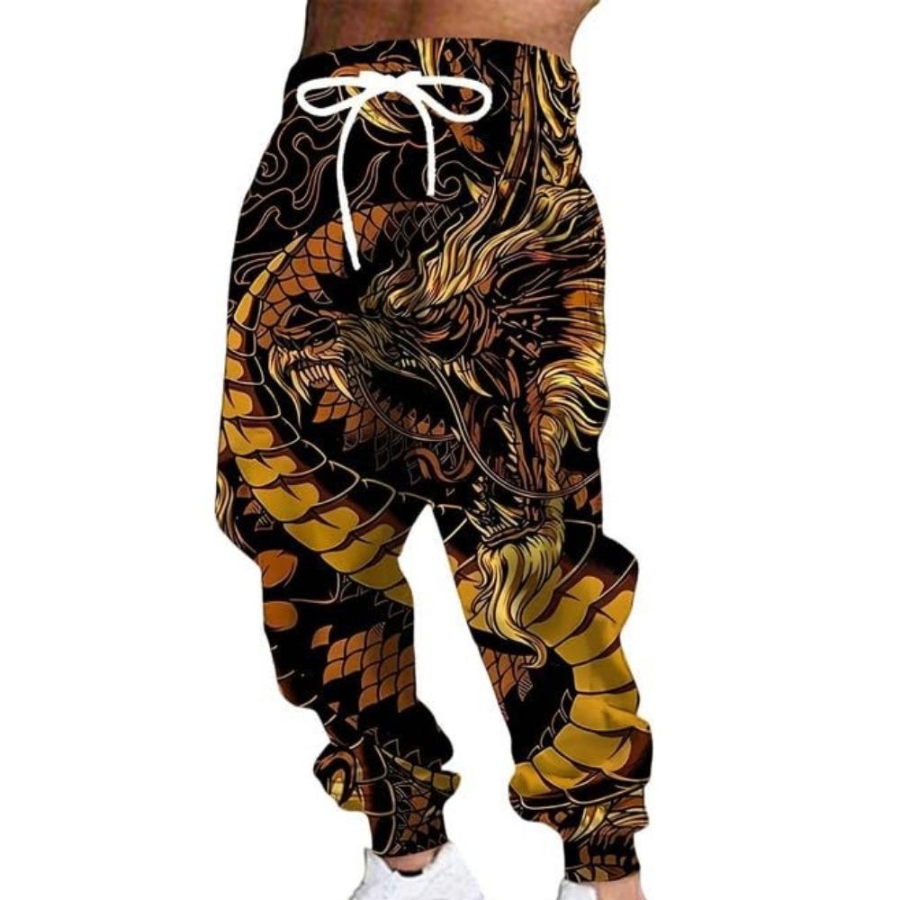 2026 Fashion New Limited Edition Five Claw Golden Dragon Texture 3D Printed Loose Outdoor Hip Hop Street Casual Sports Pants
