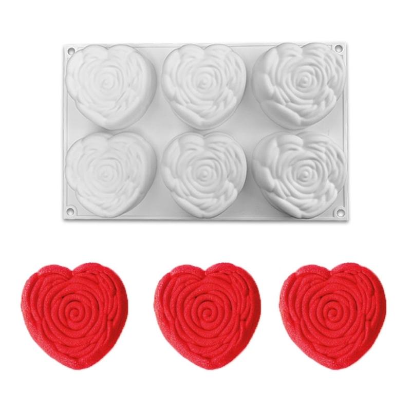 Silicone Chocolate Mold Rose Shaped Chocolate Candy Molds Baking Gadget Non-stick Silicone Material for Kitchen Baking