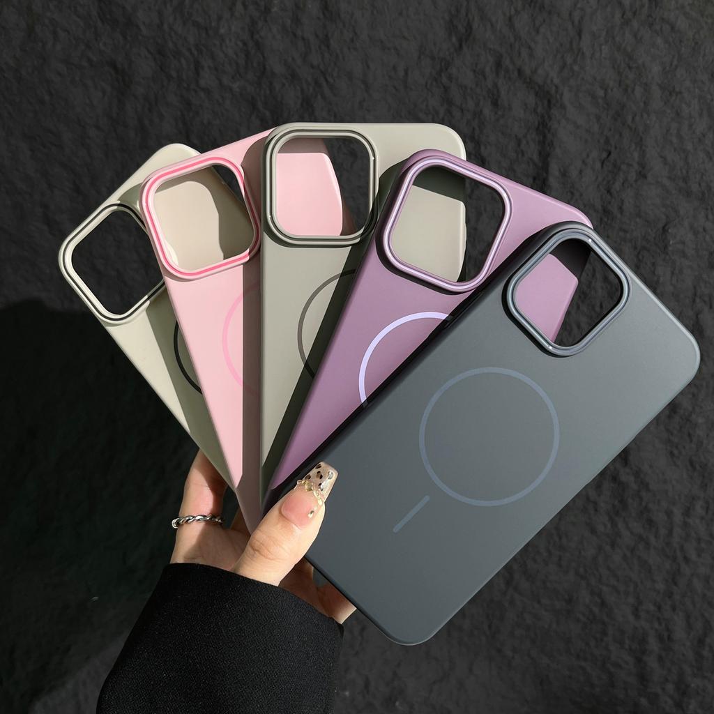 Für IPhone 16 Promax Weiche Magnetische Handyhülle Premium Textur 16E für Apple 15 Harte PC Schutzhülle