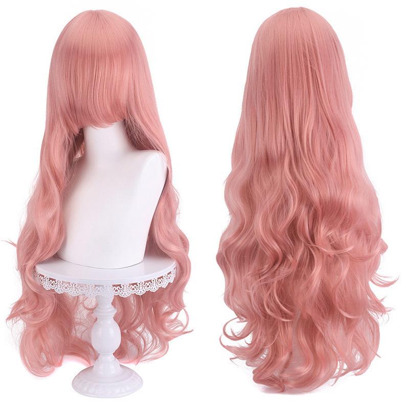 European American Universal Cos Wig Long Curly Hair 80cm Color Big Wave Full Head Cover