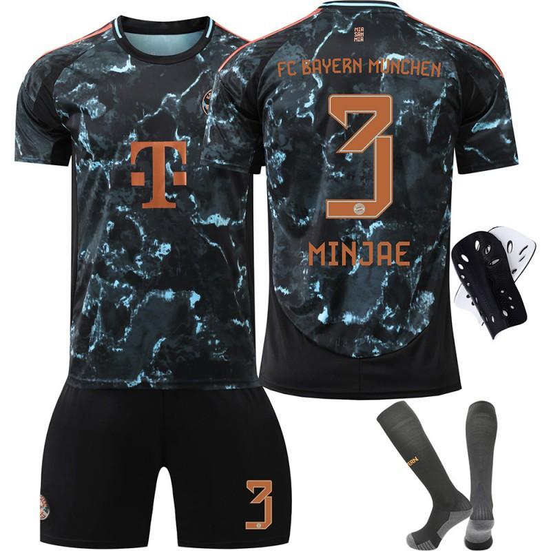 2425 Bayern Jerseys 3 Jin Min Zai No. 9 Kane 10 Sanet 25 Muller Children's Away Football Uniform Set