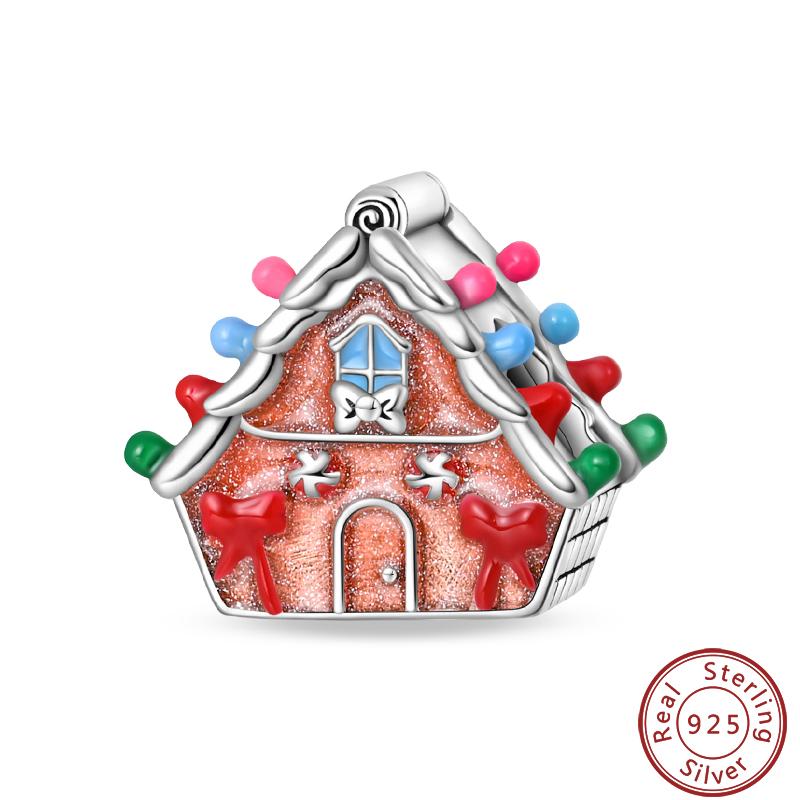 Copper Romantic Christmas Snowman Gingerbread Santa Claus Charms Bead Fit 3Mm Diy Fine Jewelry Accessories