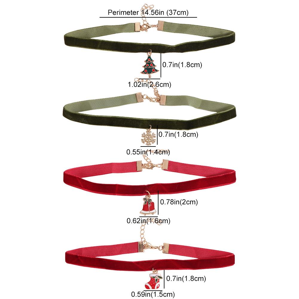 Clavicle Chain Velvet Collar Necklaces Cartoon Cartoon Pendant Choker Christmas Choker  Festival