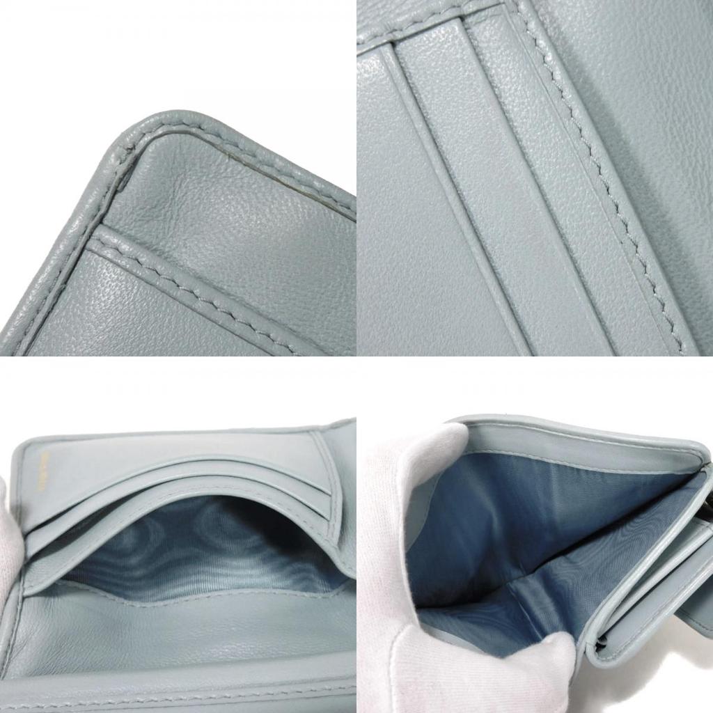 Used Matelasse Compact Zip Wallet (5ML002 N88 F0012 7941) with RFID and Lambskin. Metal logo. Cielo Women's from Japan