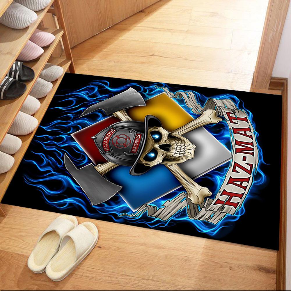 Haz-mat Skull And Axes Floor Mats for Living Room, Bedroom and Room Decoration Are Suitable for Gifts.