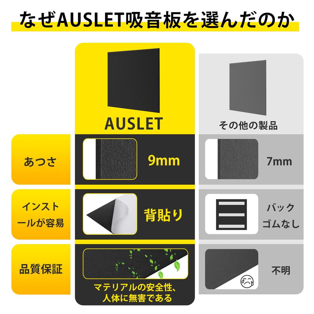 AUSLET Sound Absorption 12 Sound Absorption High Density Soundproof Flame Sound Insulation Sound Absorption Interior Musical Sound Sound Absorption