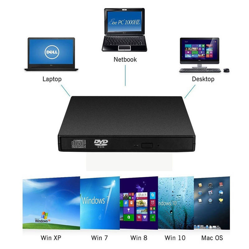 USB External DVD CD Disc Burner Combo Drive Reader Windows 07/08 Laptop PC Player Optical Drives For Laptop PC DVD Burner