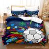 3D Football Series Bedding Set Sports Quilt Cover and Pillow Case 2/3 Pieces Suitable for Home Decoration of Boys' Football Fans' Rooms