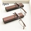 2Pcs Suit Fashion Square Prescription Glasses With Case Reaing Eyeglasses For Men Blue Light Blocking Glasses Suit +1.25+1.75+2.