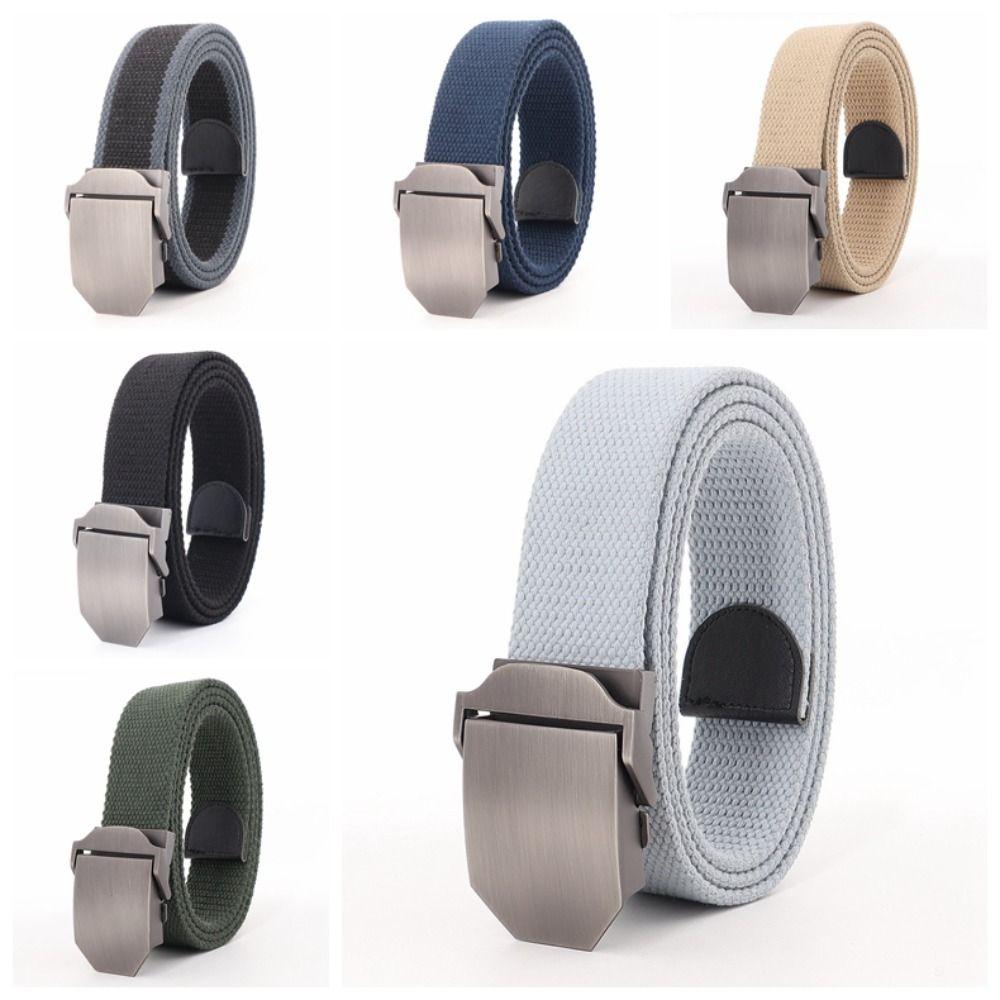 Zinc Zinc Alloy Canvas Waistband Solid Color Sturdy Cloth Belt Fashion Men Weaving Belt  Gifts