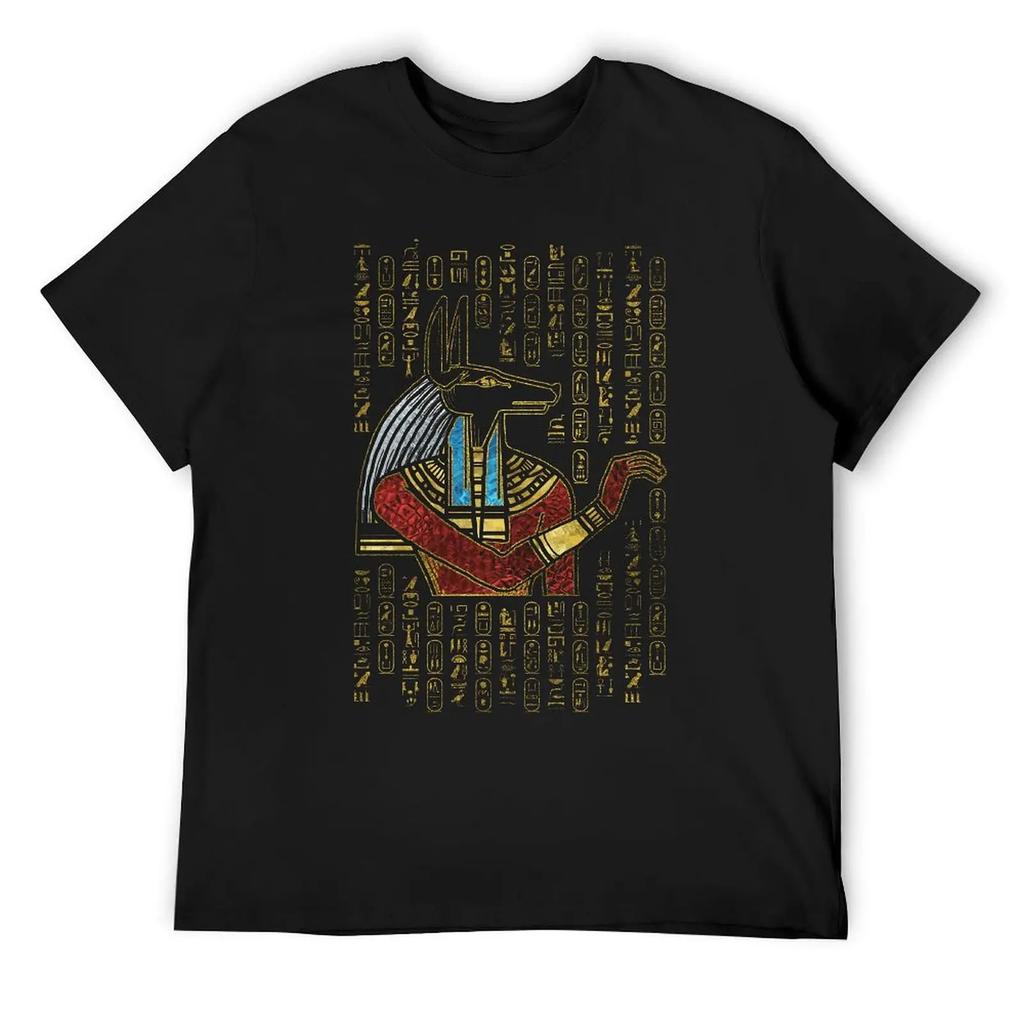 Egyptian Anubis Ornament Classic For Sale T-shirts Funny Graphic T-shirt Crewneck Motion  Nerd Leisure Eur Size