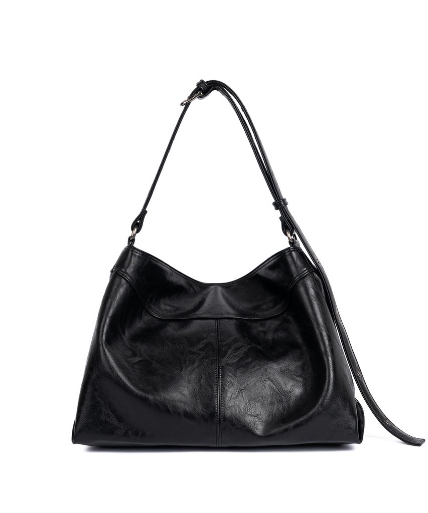 Haharchive Contour Belted Bag (Black Leather)