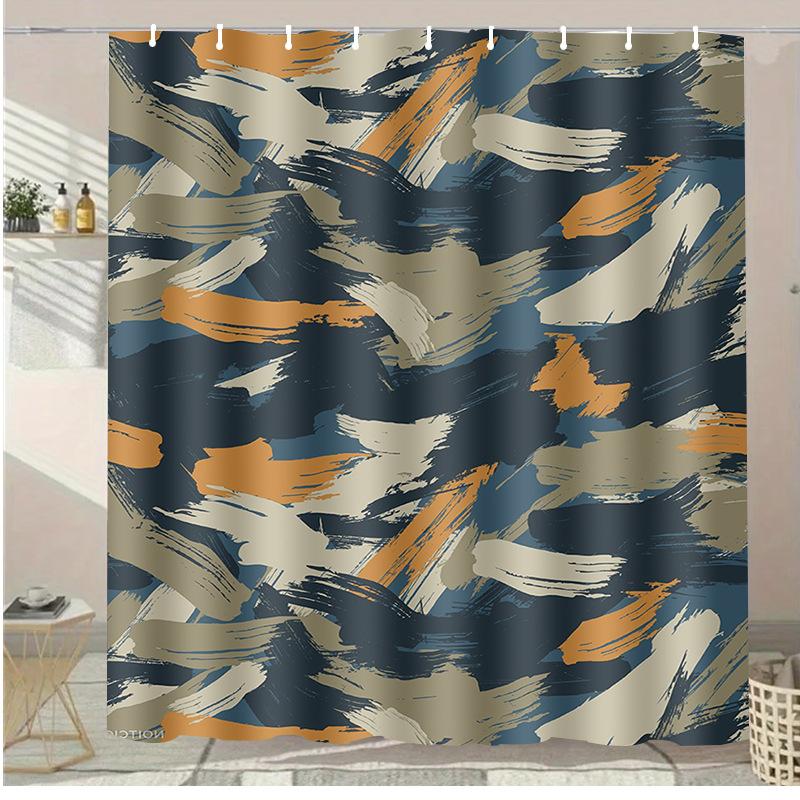 Morandi Creative Flowers Washable Dirt-Resistant Shower Curtain Shower Head waterproof Polyester Bath Curtain For Home Decor
