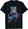 Unisexs Rock Cat Pattern Short Sleeve TShirts Funny 3D Guitar Cat Print Casual T Shirt Outdoor Unisex Unisex Y2k Tops Summer Clothing