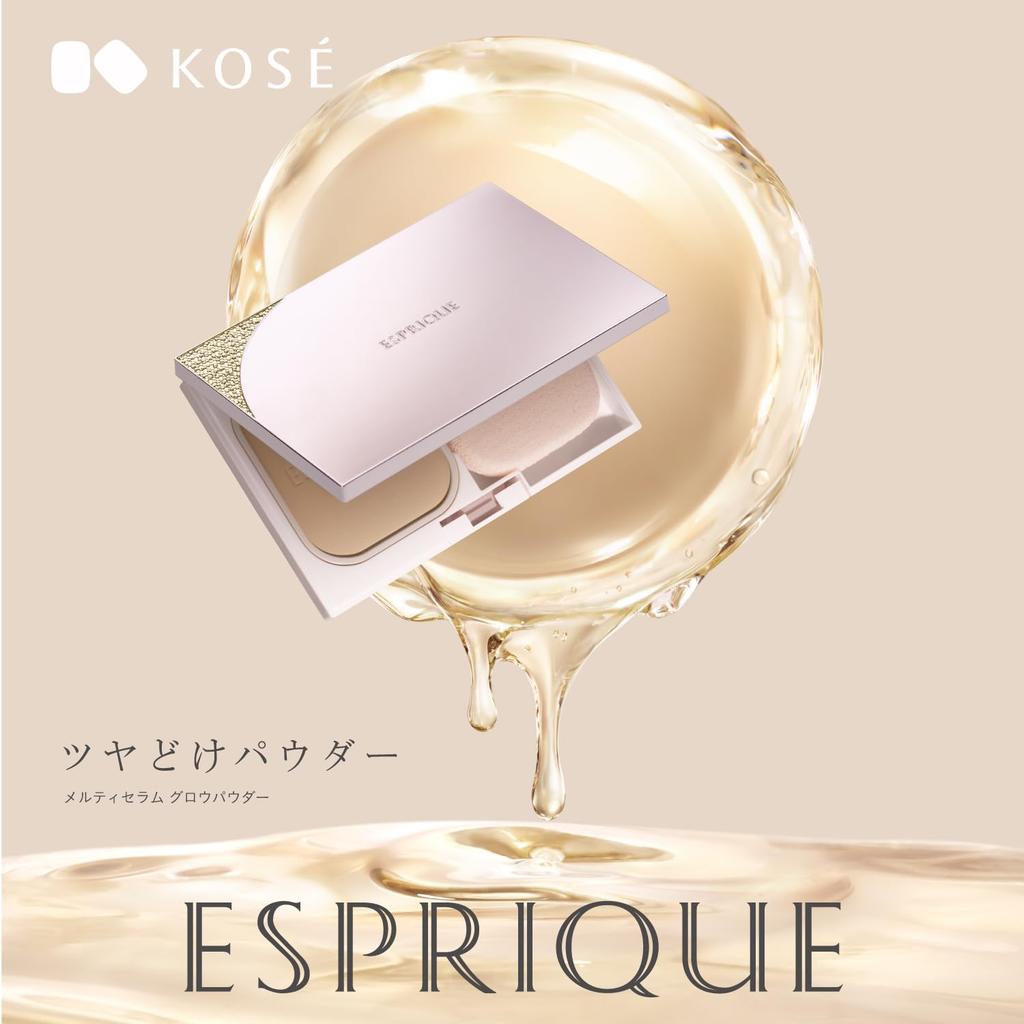 ESPRIQUE Melty Serum Glow Powder Hyaluronic Blue Light Pore (Refill) OC-400 Ochre, 9g, SPF26/PA++, Acid, Filter, Enhancer, Glowing, Fragrance-Free